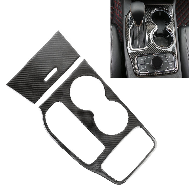 2 PCS Car Water Cup Panel Carbon Fiber Decorative Sticker for Jeep Grand Cherokee 2016-2018
