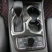 2 PCS Car Water Cup Panel Carbon Fiber Decorative Sticker for Jeep Grand Cherokee 2016-2018