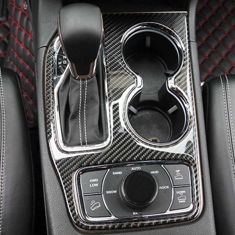 2 PCS Car Water Cup Panel Carbon Fiber Decorative Sticker for Jeep Grand Cherokee 2016-2018