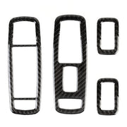 4 PCS Car Window Lift Switch Panel Carbon Fiber Decorative Sticker for Jeep Grand Cherokee 2011-2018
