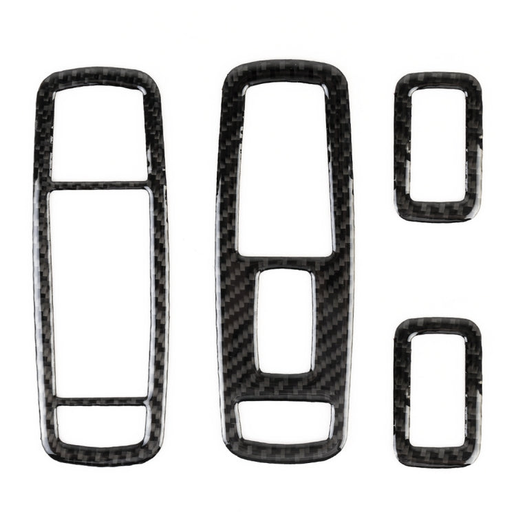 4 PCS Car Window Lift Switch Panel Carbon Fiber Decorative Sticker for Jeep Grand Cherokee 2011-2018