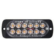 DC 12V-24V 2W 12LEDs SMD-2835 Lamps 17 Flash Patterns 3 Lines Car Flash Lamp Water-resistant Car Truck Emergency Strobe Flash Warning Light, Cable Length: 90cm