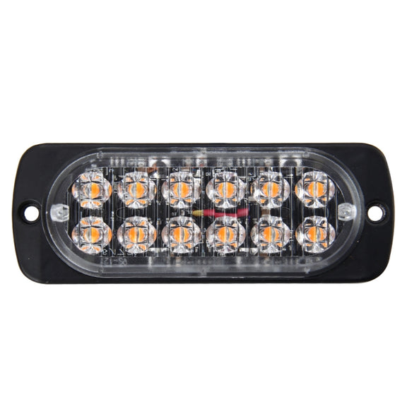 DC 12V-24V 2W 12LEDs SMD-2835 Lamps 17 Flash Patterns 3 Lines Car Flash Lamp Water-resistant Car Truck Emergency Strobe Flash Warning Light, Cable Length: 90cm