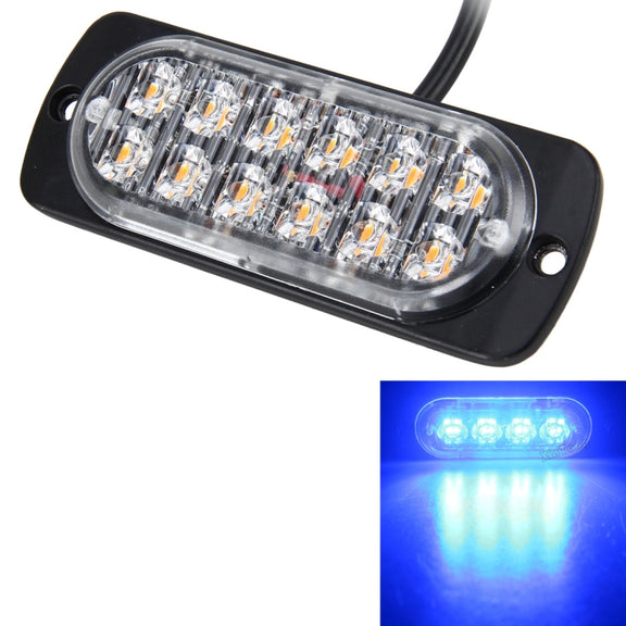 DC 12V-24V 2W 12LEDs SMD-2835 Lamps 17 Flash Patterns 3 Lines Car Flash Lamp Water-resistant Car Truck Emergency Strobe Flash Warning Light, Cable Length: 90cm