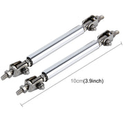 2 PCS Car Modification Large Surrounded By The Rod Telescopic Lever Front and Rear Bars Fixed Front Lip Back Shovel Adjustable Small Rod, Length: 10cm(Silver)