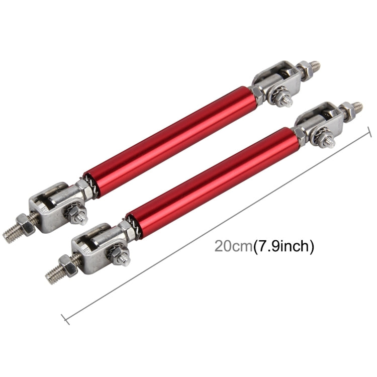 2 PCS Car Modification Large Surrounded By The Rod Telescopic Lever Front and Rear Bars Fixed Front Lip Back Shovel Adjustable Small Rod, Length: 20cm(Red)