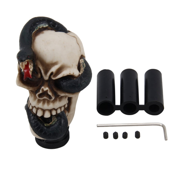 Universal Skull with a Snake Shape Car Gear Shift Knob Modified Car Gear Shift Knob Auto Transmission Shift Lever Knob Resin Gear Knobs