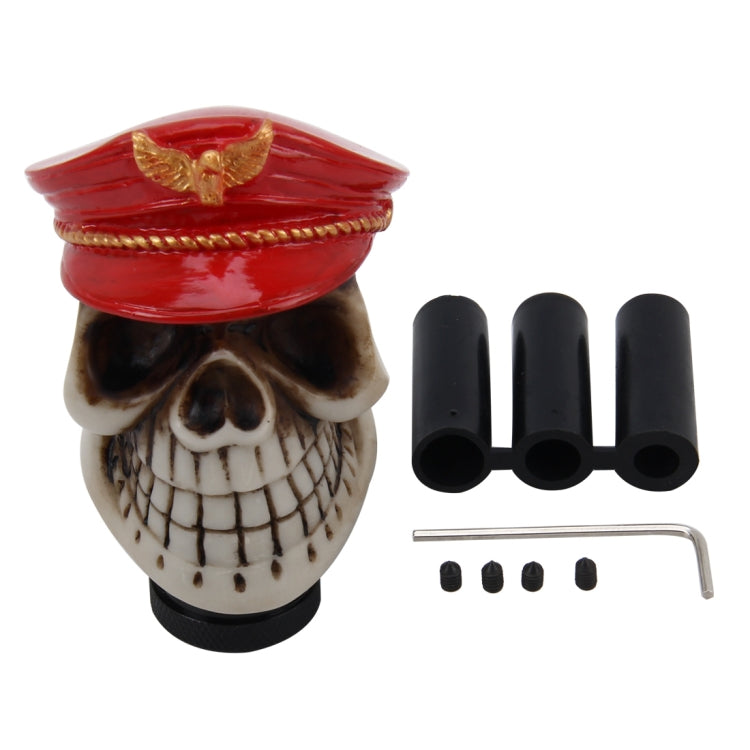 Universal Skull with A Hat Shape Car Gear Shift Knob Modified Car Gear Shift Knob Auto Transmission Shift Lever Knob Resin Gear Knobs