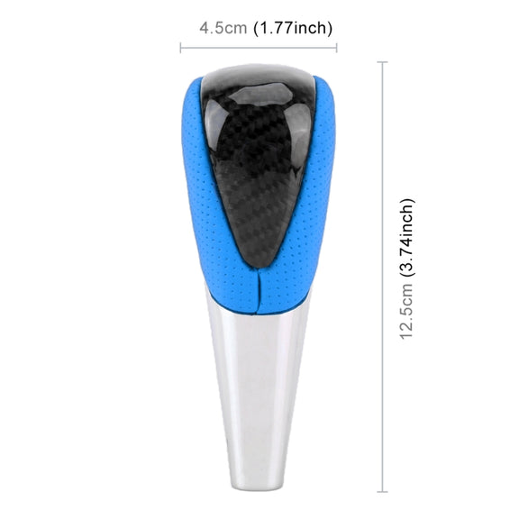 Universal High Carbon Fiber Texture Leather Hole Pattern Car Gear Shift Knob Modified Shifter Lever Knob