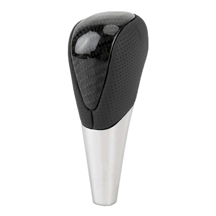 Universal High Carbon Fiber Texture Leather Hole Pattern Car Gear Shift Knob Modified Shifter Lever Knob