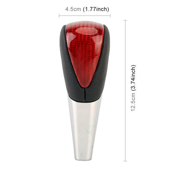 Universal High Carbon Fiber Texture Leather Hole Pattern Car Gear Shift Knob Modified Shifter Lever Knob