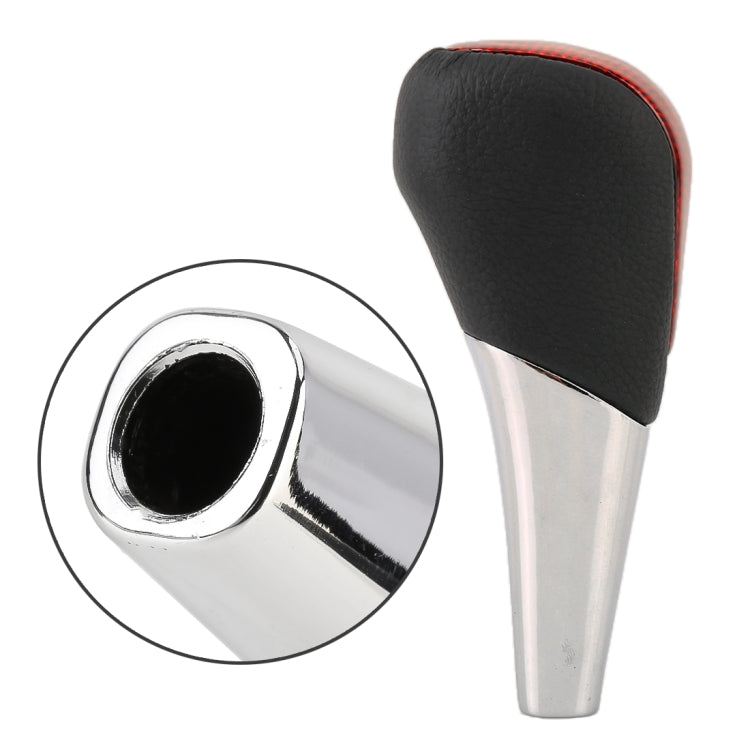 Universal High Carbon Fiber Texture Leather Hole Pattern Car Gear Shift Knob Modified Shifter Lever Knob