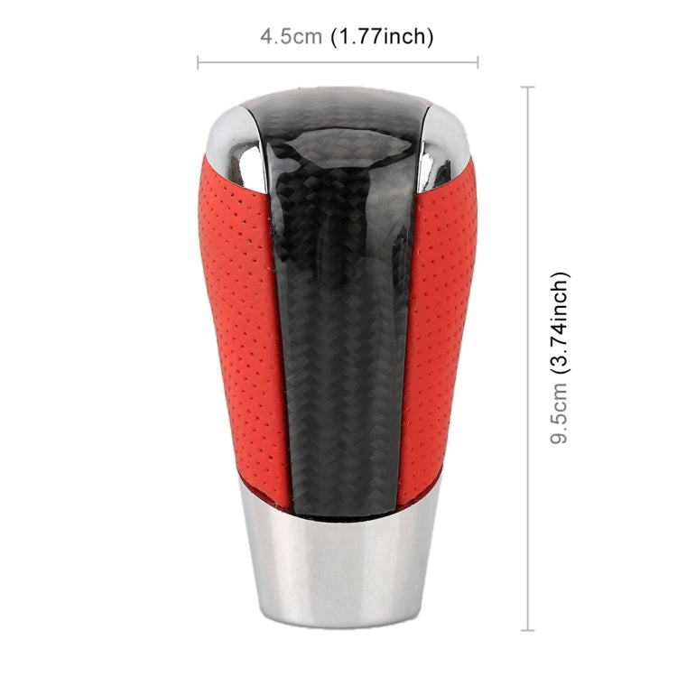 Universal Carbon Fiber Texture Leather Hole Pattern Car Gear Shift Knob Modified Shifter Lever Knob