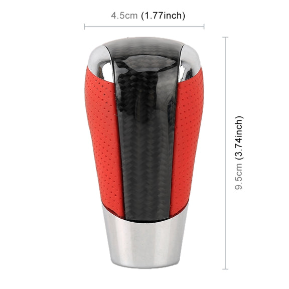 Universal Carbon Fiber Texture Leather Hole Pattern Car Gear Shift Knob Modified Shifter Lever Knob