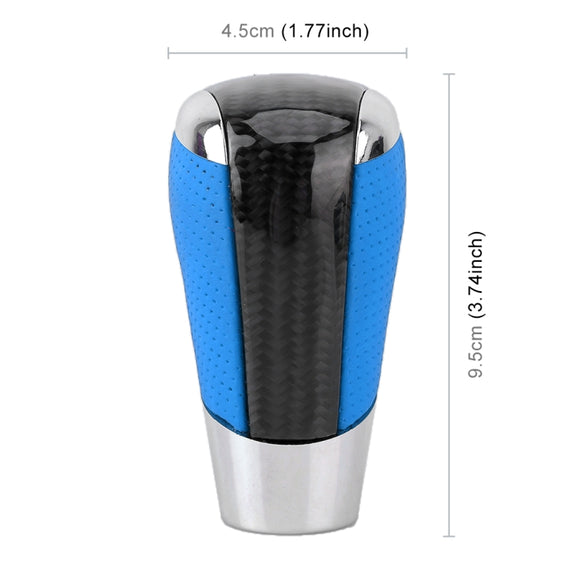 Universal Carbon Fiber Texture Leather Hole Pattern Car Gear Shift Knob Modified Shifter Lever Knob