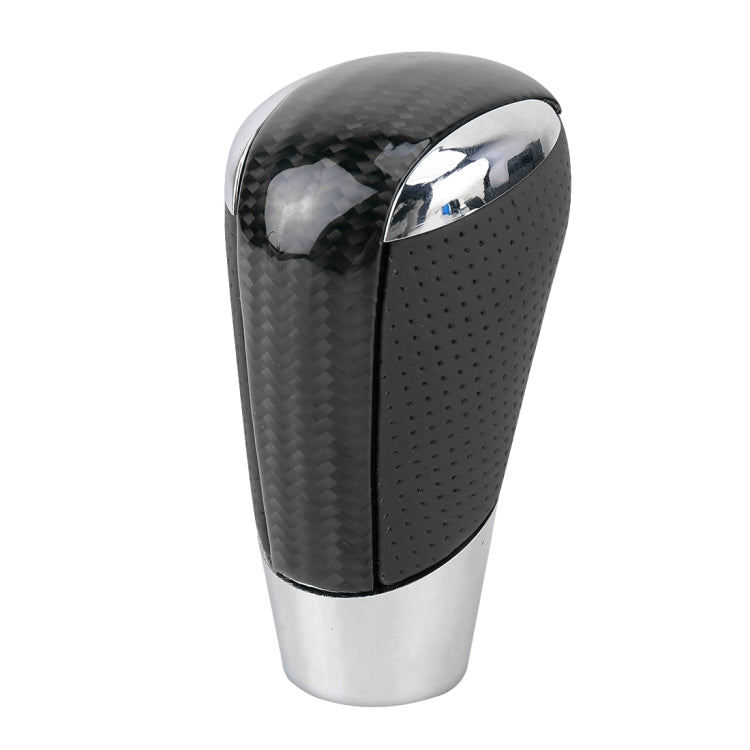 Universal Carbon Fiber Texture Leather Hole Pattern Car Gear Shift Knob Modified Shifter Lever Knob