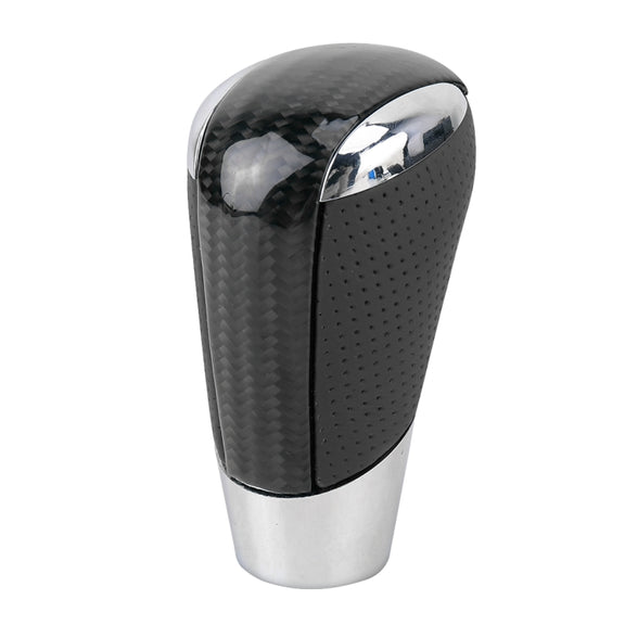 Universal Carbon Fiber Texture Leather Hole Pattern Car Gear Shift Knob Modified Shifter Lever Knob