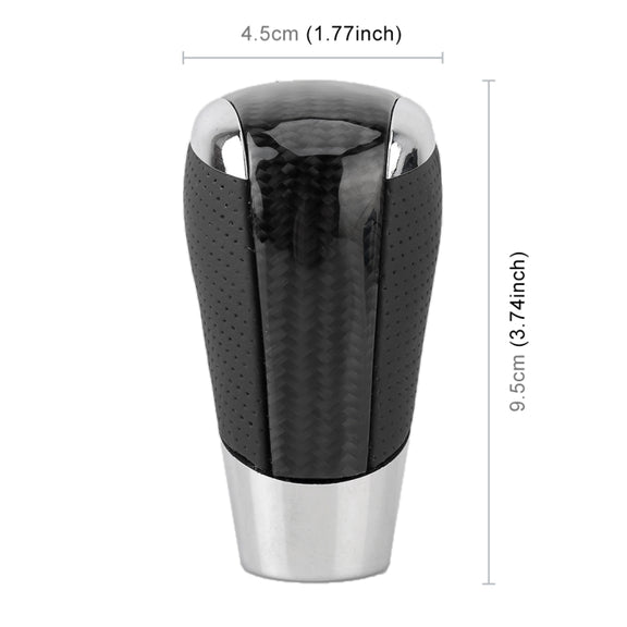 Universal Carbon Fiber Texture Leather Hole Pattern Car Gear Shift Knob Modified Shifter Lever Knob