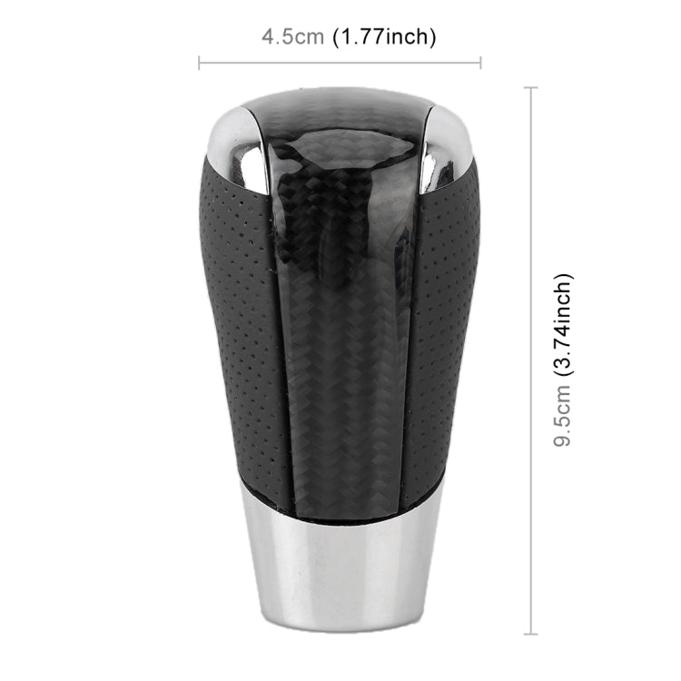 Universal Carbon Fiber Texture Leather Hole Pattern Car Gear Shift Knob Modified Shifter Lever Knob