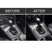 Car Carbon Fiber Gear Position Panel Frame Decorative Sticker for Volkswagen Golf 7 2013-2017, with Hole and Start and Stop, Left Drive