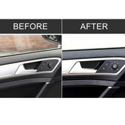 Car Carbon Fiber Door Inner Handle Wrist Panel Decorative Sticker for Volkswagen Golf 7 2013-2017