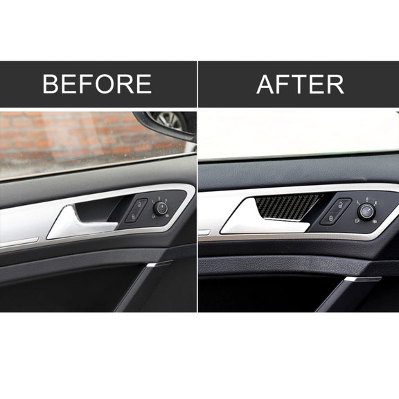 Car Carbon Fiber Door Inner Handle Wrist Panel Decorative Sticker for Volkswagen Golf 7 2013-2017