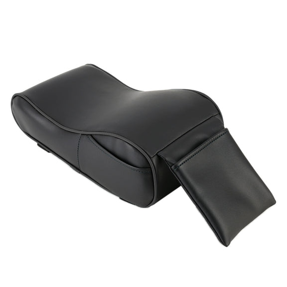 Universal Car PU Leather and Memory Foam Wrapped Armrest Box Car Armrest Box Mat with Phone Holder Storage Bag & Card Slot (Brown)