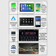 7013B HD 7 inch Car Radio Receiver MP5 Player, Support FM & Bluetooth & TF Card & Phone Link & Wired Carplay