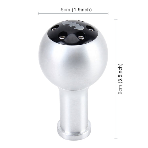 Universal Vehicle Car Bat Pattern Shifter Cover Manual Automatic Aluminum Gear Shift Knob(Silver), Size: 5*9cm