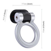 Car Truck Bumper Round Tow Hook Ring Adhesive Decal Sticker Exterior Decoration (Silver)