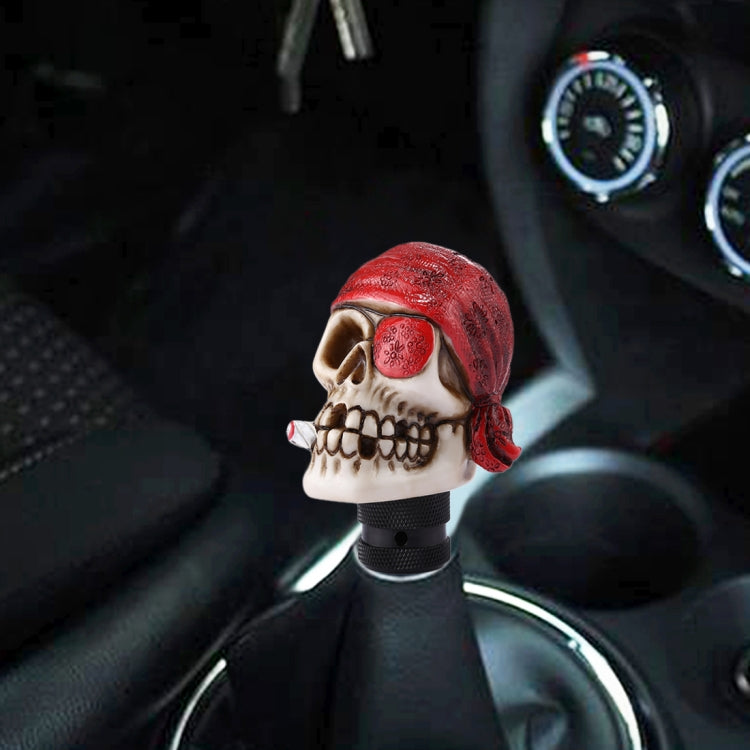 Pirate Skull Shaped Universal Vehicle Car Shifter Cover Manual Automatic Gear Shift Knob (Red)