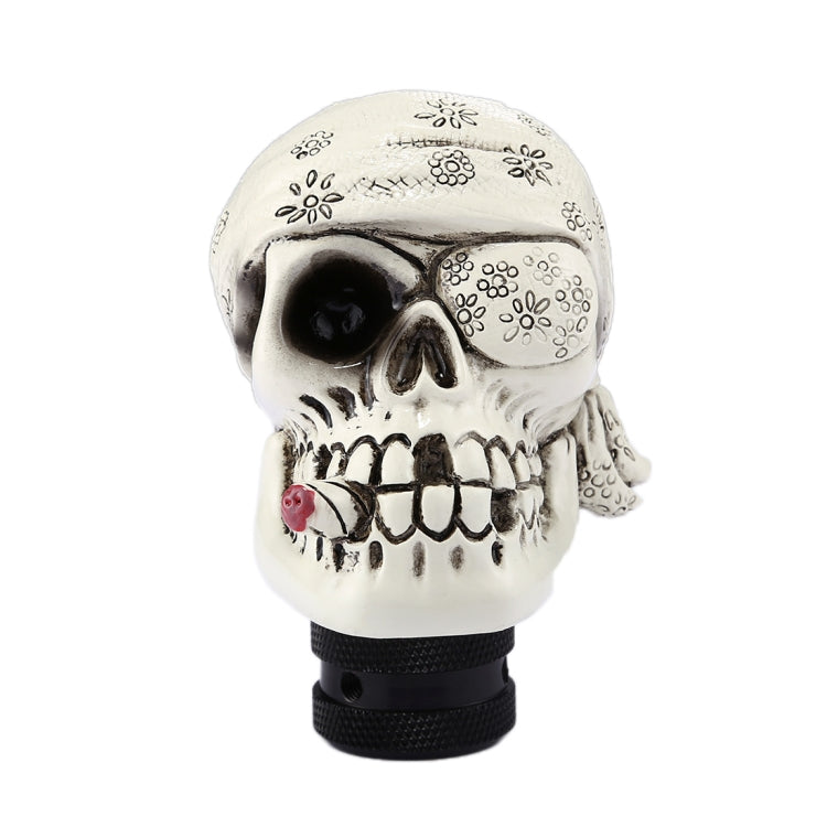 Pirate Skull Shaped Universal Vehicle Car Shifter Cover Manual Automatic Gear Shift Knob (White)