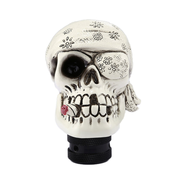 Pirate Skull Shaped Universal Vehicle Car Shifter Cover Manual Automatic Gear Shift Knob (White)