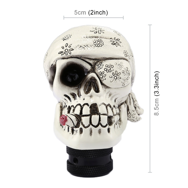 Pirate Skull Shaped Universal Vehicle Car Shifter Cover Manual Automatic Gear Shift Knob (White)