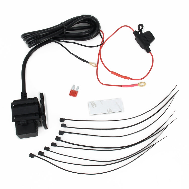 Water-resistant Motorcycle SAE To USB Cable Adapter 3.1A Dual Port Power Socket Adapter, for Smart Phones, Tablets, GPS