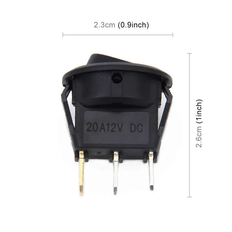 20 Amp 12 Volt Triple Plugs LED ON OFF Rocker Power Switch (Red Light)