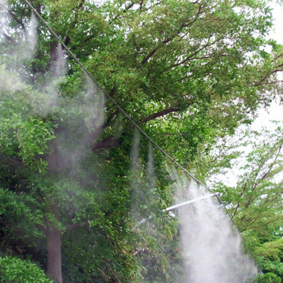 Outdoor Lawn Garden PE Mist Watering Line Misting Cooling System with 6 x Mist Nozzles, Length: 6m (White)