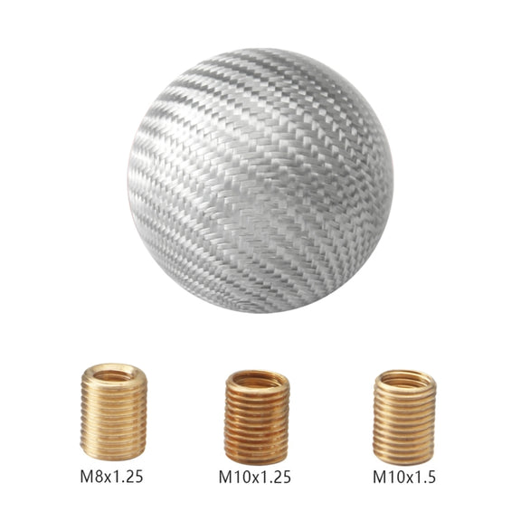 Universal Vehicle Car Shifter Cover Manual Automatic Carbon Fiber Ball Gear Shift Knob (Silver)