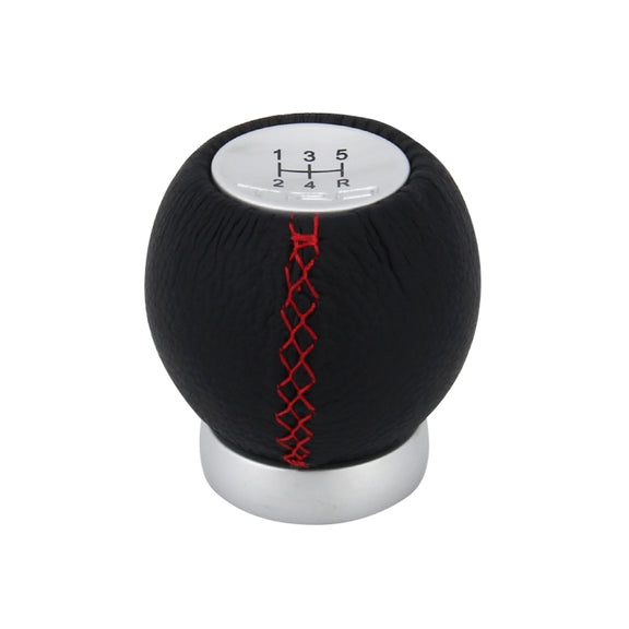 Universal Car Modified Shifter Black Leather Lever Manual 5-Speed Gear Shift Knob Adapter