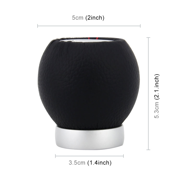 Universal Car Modified Shifter Black Leather Lever Manual 5-Speed Gear Shift Knob Adapter