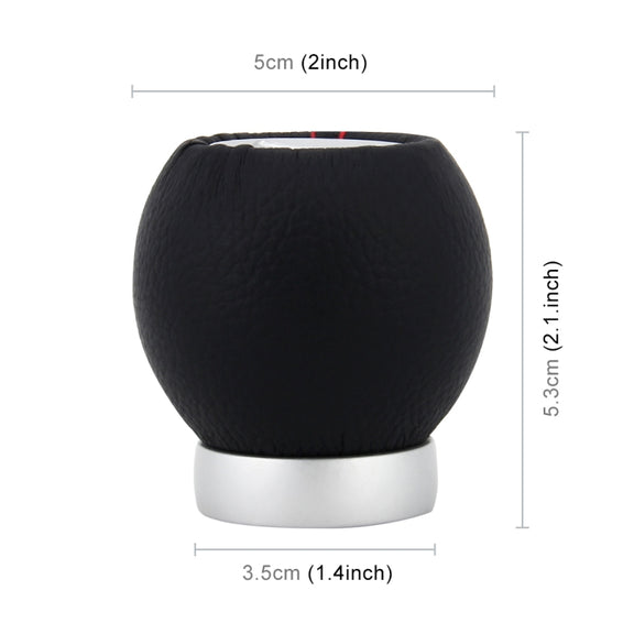 Universal Car Modified Shifter Black Leather Lever Manual 5-Speed Gear Shift Knob Adapter