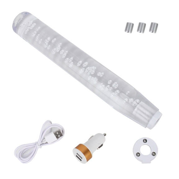 Universal Car Truck Transparent Bubble Colors LED Light Shift Knob Gear Lever Shifter, Length: 30cm