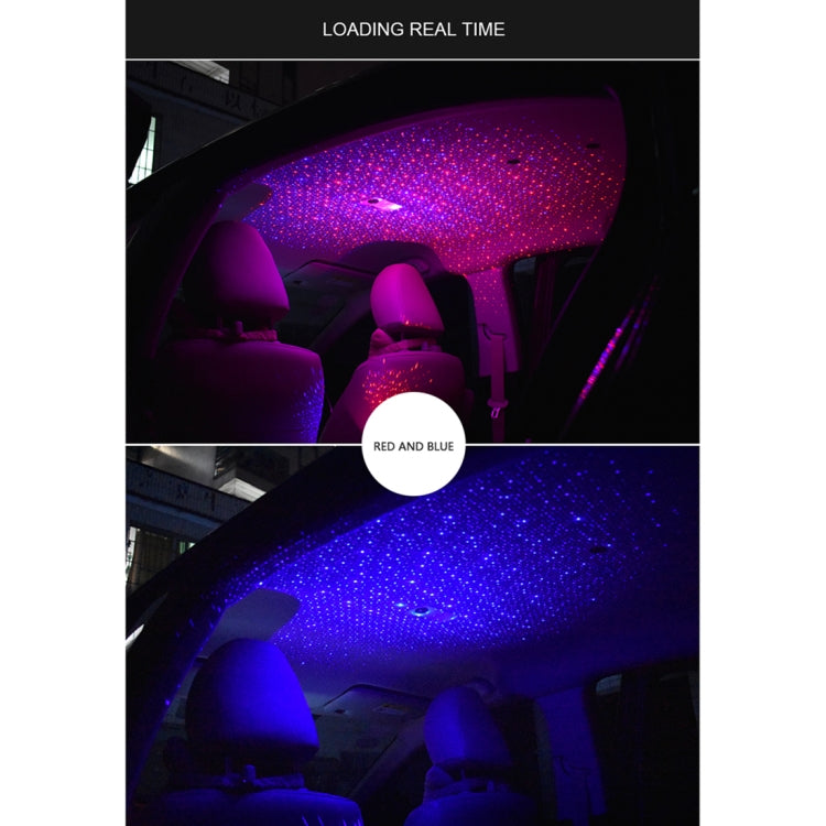 Car Roof Ceiling Decoration 5V Red Blue LED Star Night Lights Projector Atmosphere Galaxy Lamp