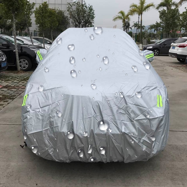 PEVA Anti-Dust Water-resistant Sunproof SUV Car Cover with Warning Strips, Fits Cars up to 5.3m(207 inch) in Length