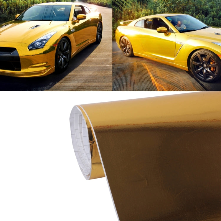 1.52m �� 0.5m Electroplating Car Auto Body Decals Sticker Self-Adhesive Side Truck Vinyl Graphics(Gold)