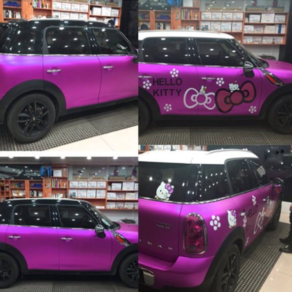 1.52m �� 0.5m Electroplating Car Auto Body Decals Sticker Self-Adhesive Side Truck Vinyl Graphics(Magenta)