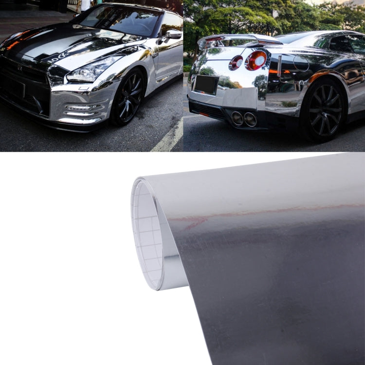 1.52m �� 0.5m Electroplating Car Auto Body Decals Sticker Self-Adhesive Side Truck Vinyl Graphics(Silver)