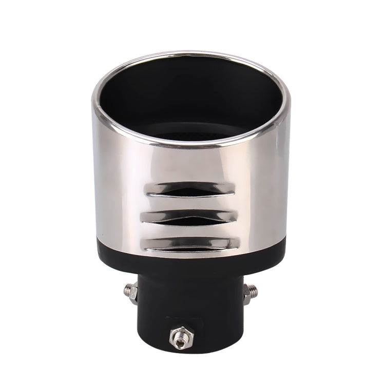 Universal Car Styling Stainless Steel Straight Bolt-on Exhaust Tail Muffler Tip Pipe with Mesh(Black)