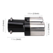 Universal Car Styling Stainless Steel Straight Double Outlets Exhaust Tail Muffler Tip Pipe(Black)