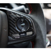 2 in 1 Carbon Fiber Steering Wheel Button Trim Interior DIY Sticker for Honda Civic 10th Gen(Deluxe)